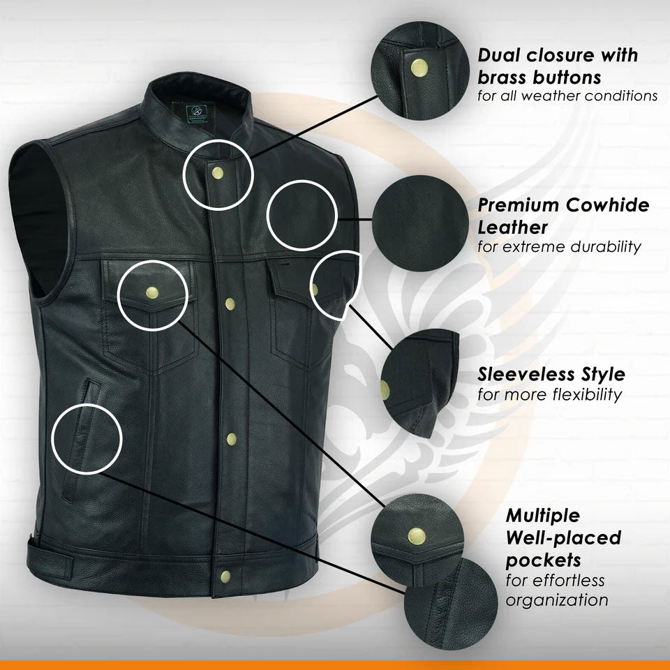 Black leather vest