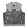 Gray quilted leather vest