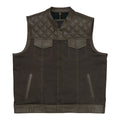 Brown quilted vest