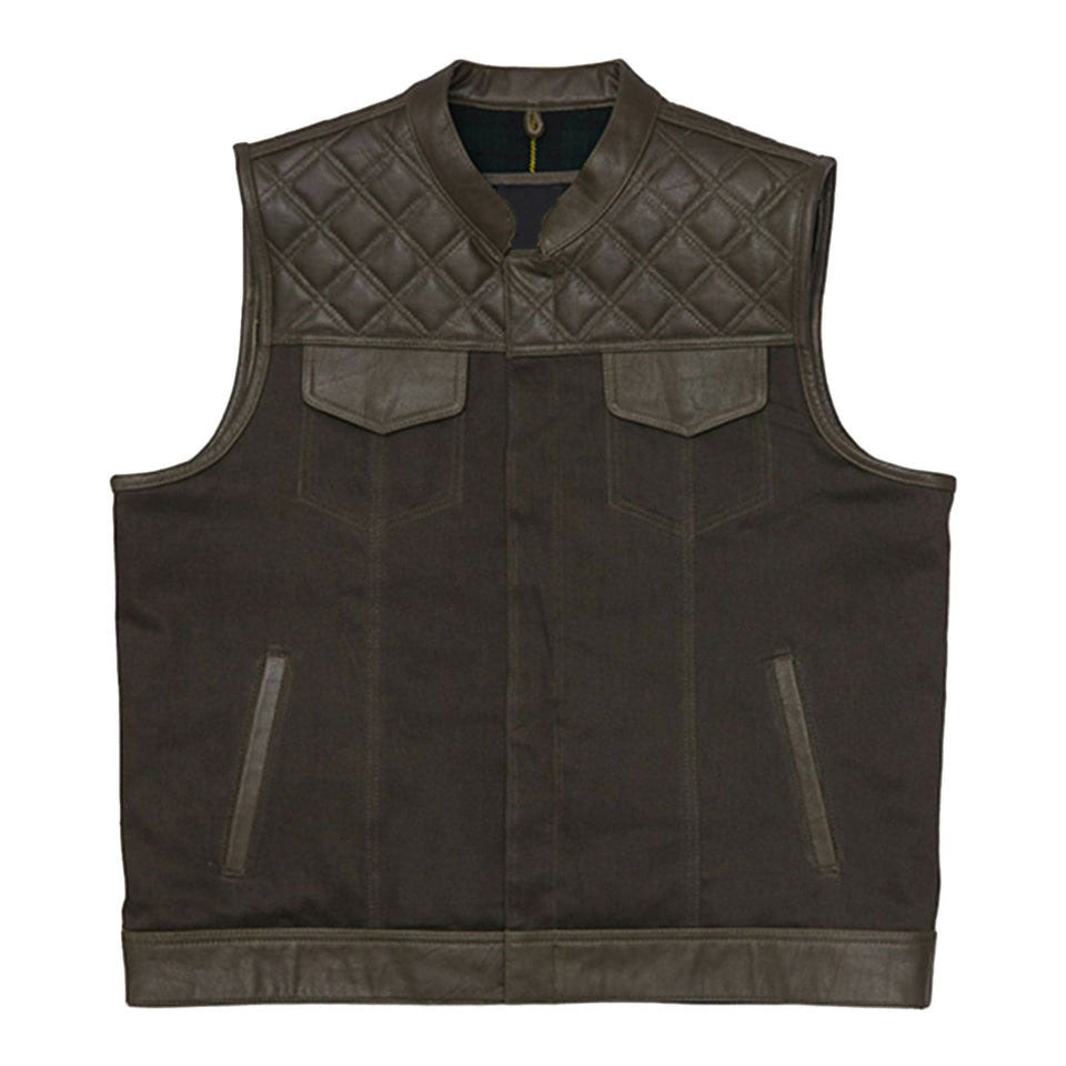 Brown quilted vest