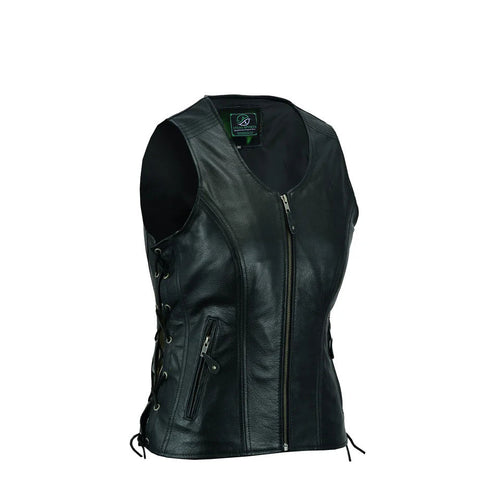 Ladies Black leather vest