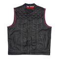 Classic sleeveless denim biker vest for men front look