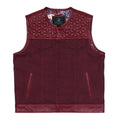 Maroon quilted vest with floral lining