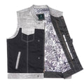 Black vest with white tattoo-style pattern