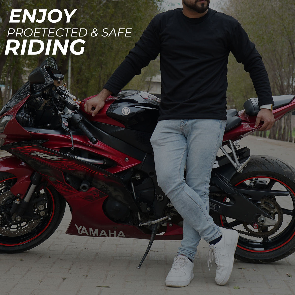 motorcycle Aramid Lined T-shirt