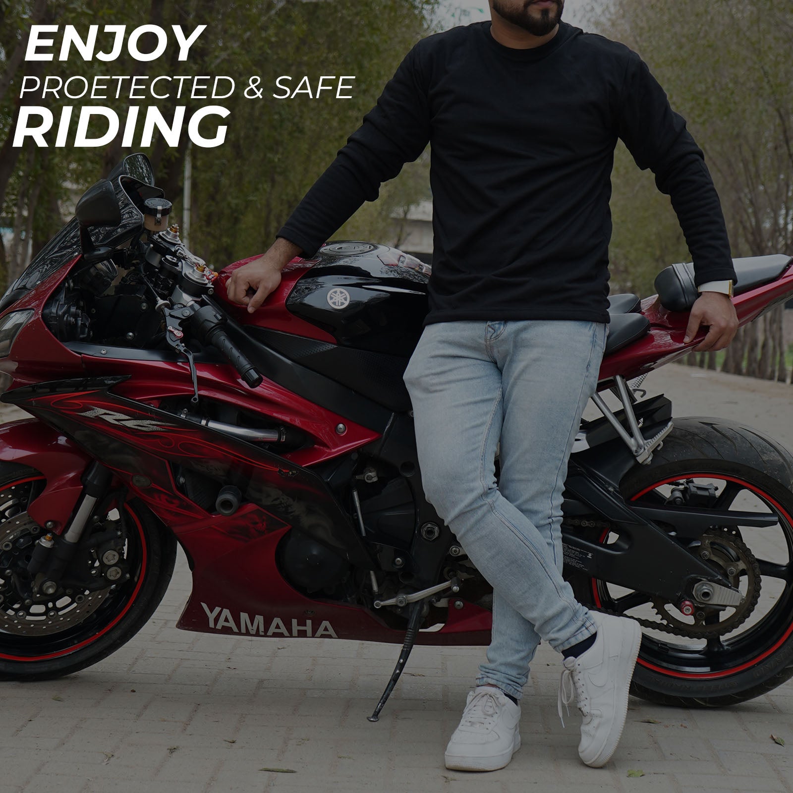 motorcycle Aramid Lined T-shirt