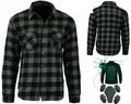 Men’s Gray Black Flannel Motorcycle Shirt