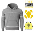 Gray hoodie with reflective stripes and a free level 2 protector 