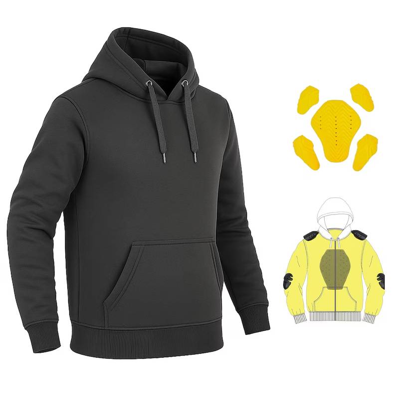 Charcoal Gray Motorcycle Kevlar Lined Hoodie