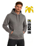Motorcycle Reinforced with Aramid Fiber Hoodie: CE Level 2 Armor, Gray Street Bike Jacket