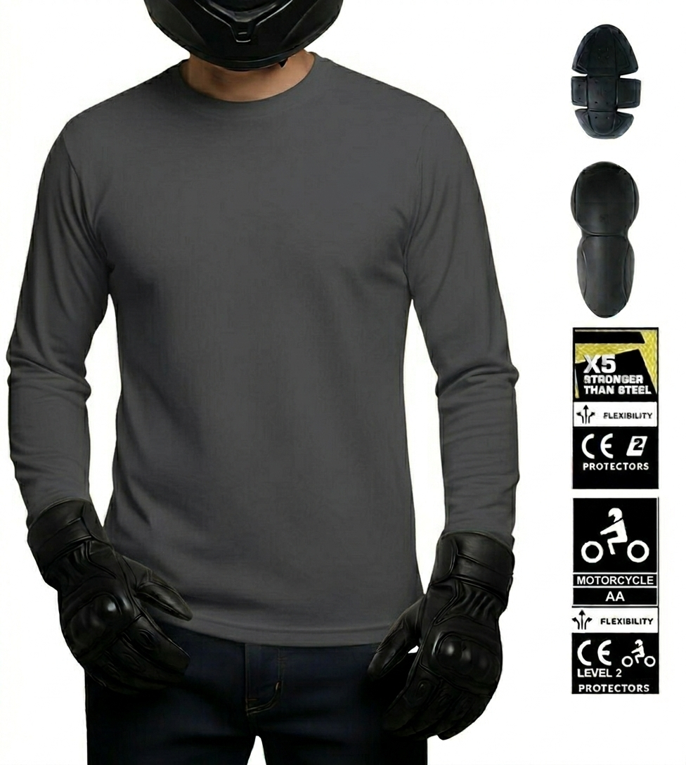 Motorcycle kevlar Tshirt
Motorcycle kevlar Lined Tshirt
Biker Tshirt
Kevlar Tshirt
protective tshirt