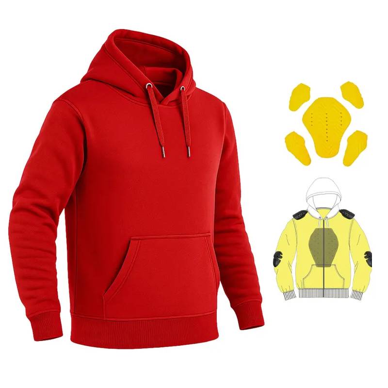 Red Motorcycle Kevlar Lined Hoodie