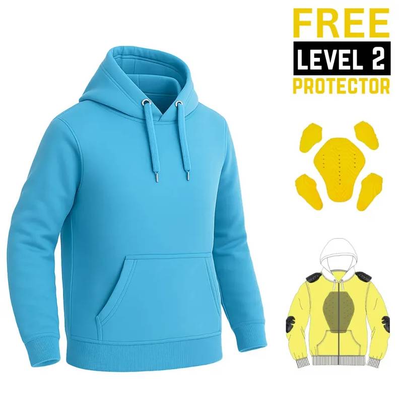 Blue Motorcycle Kevlar Lined Hoodie
