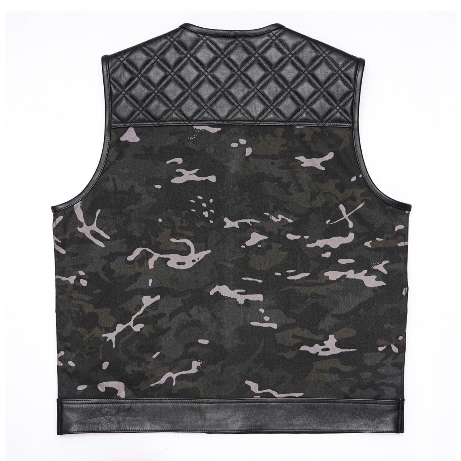Camouflage vest with quilted back panel