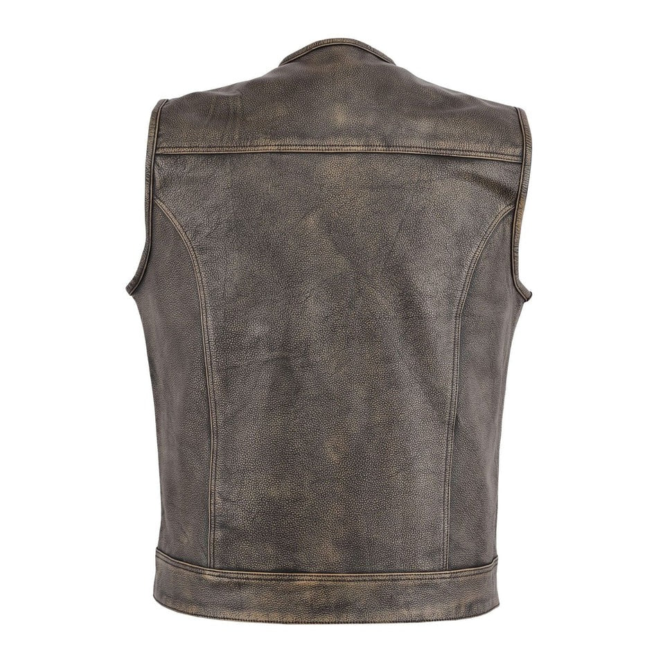 Brown leather vest