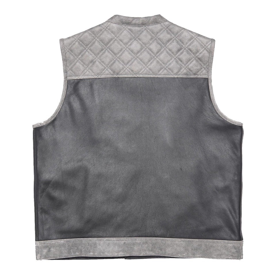 Gray quilted vest