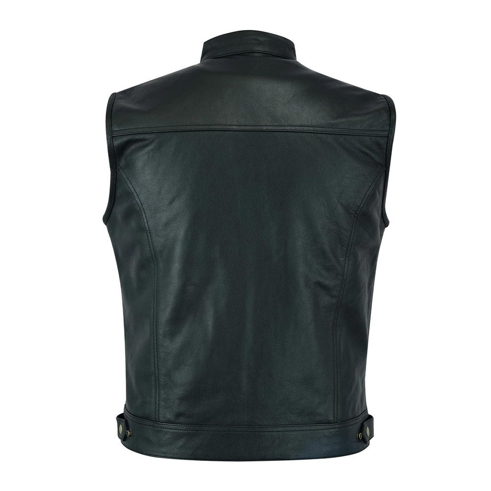 Black leather vest