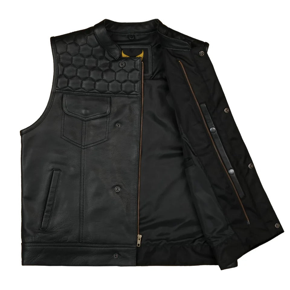 Black quilted leather jacket
