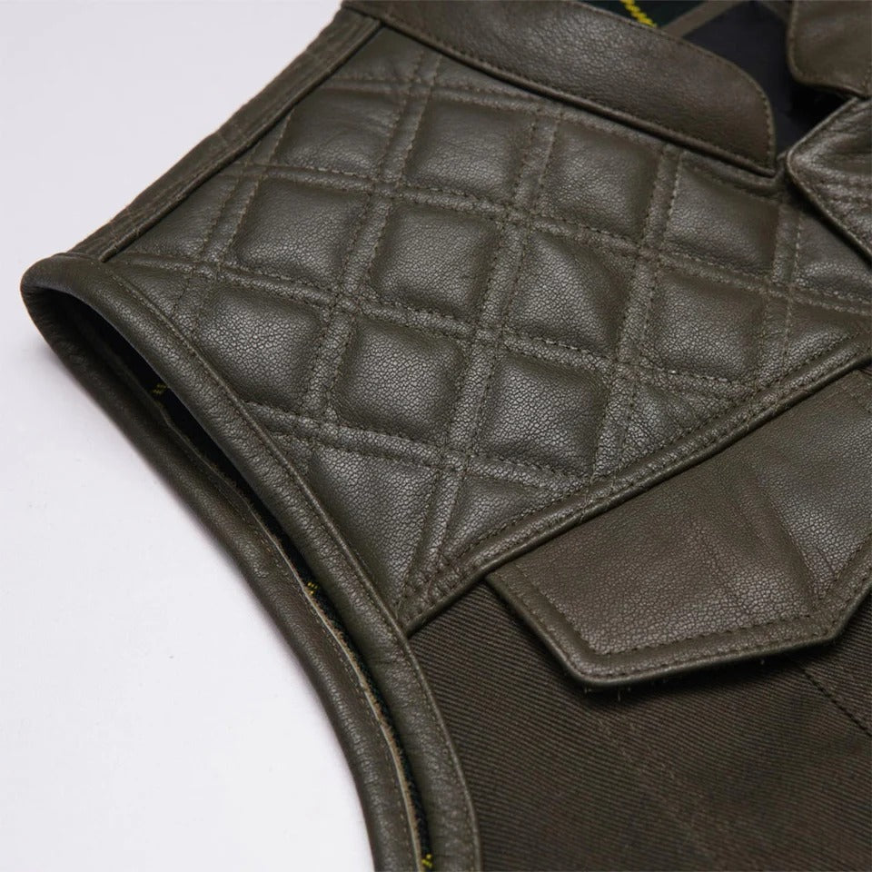 Quilted leather vest
