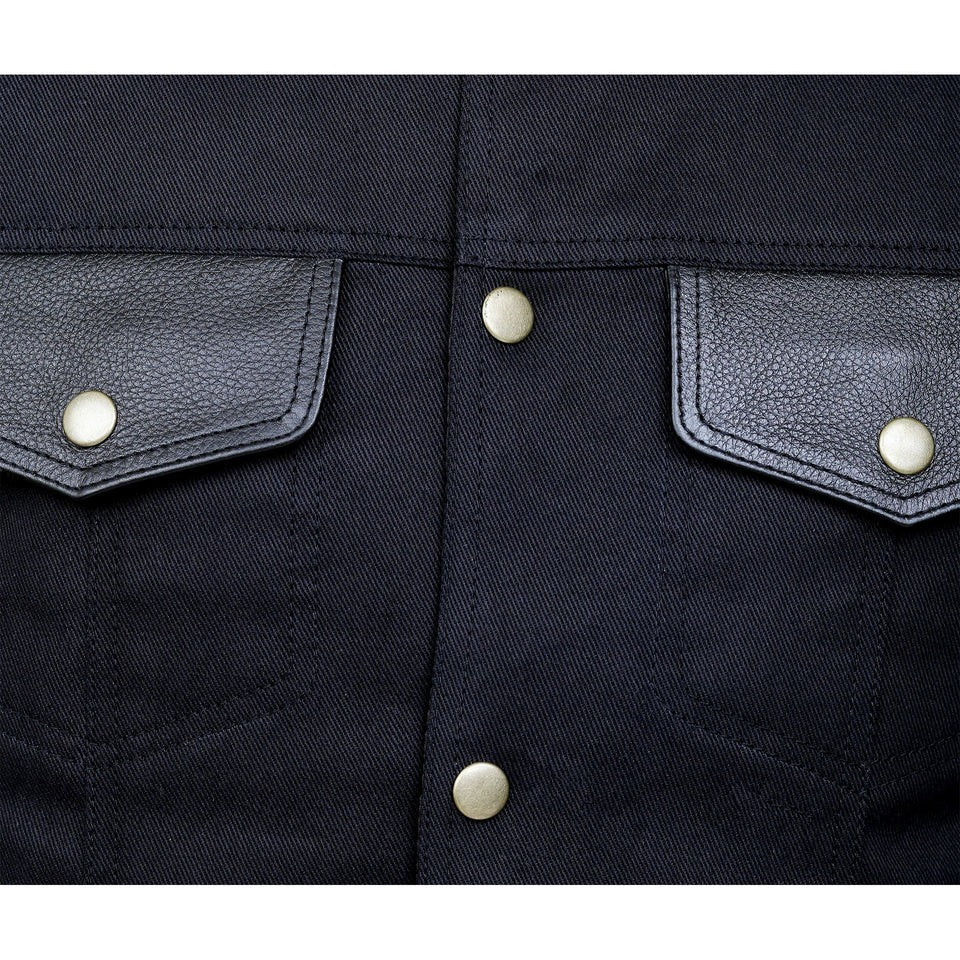 Leather denim Vest 