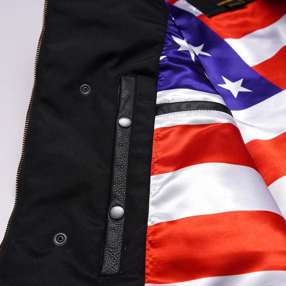 Black quilted leather jacket