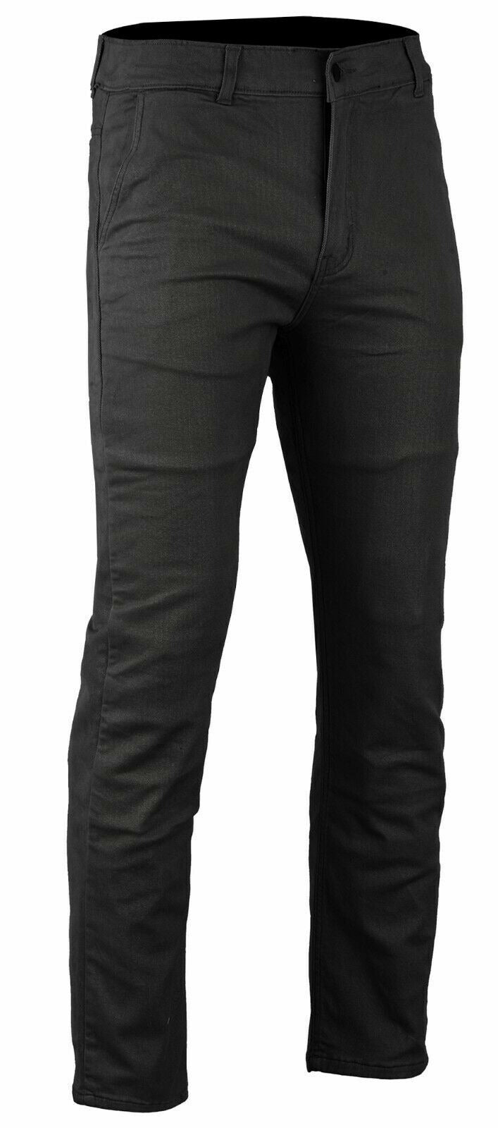 Kevlar lined motorcycle chino pants for men with discreet protective design