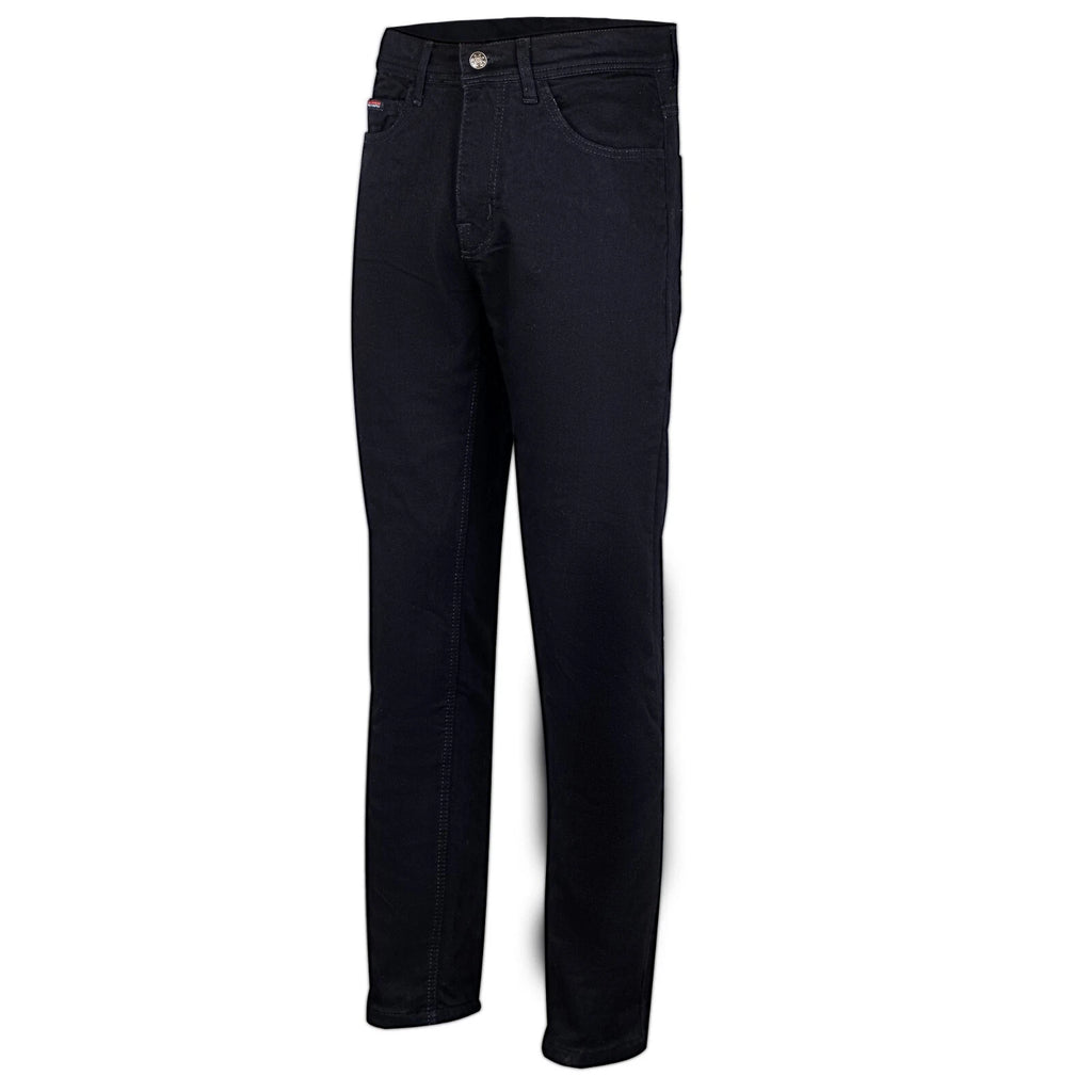 Motorcycle chino trousers with hidden armor pockets and no outer seams