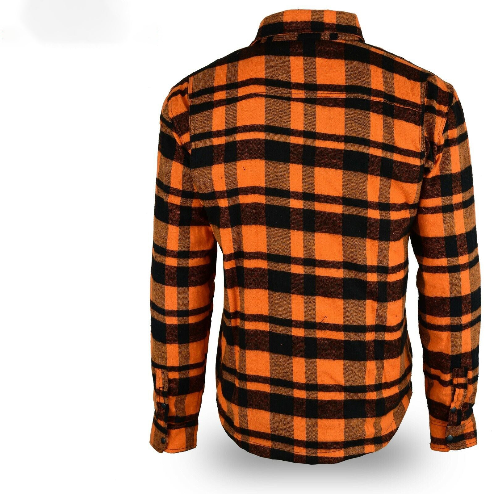 Orange Black Flannel Motorcycle Shirt