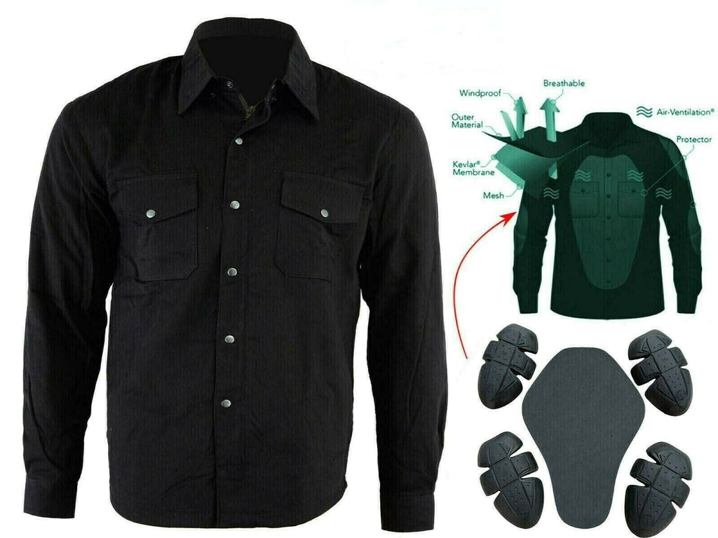 Men’s  Black Flannel Motorcycle Shirt