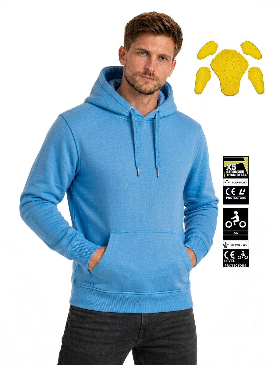 Blue Motorcycle Kevlar Lined Hoodie