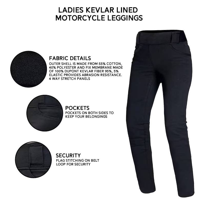 Black motorcycle leggings