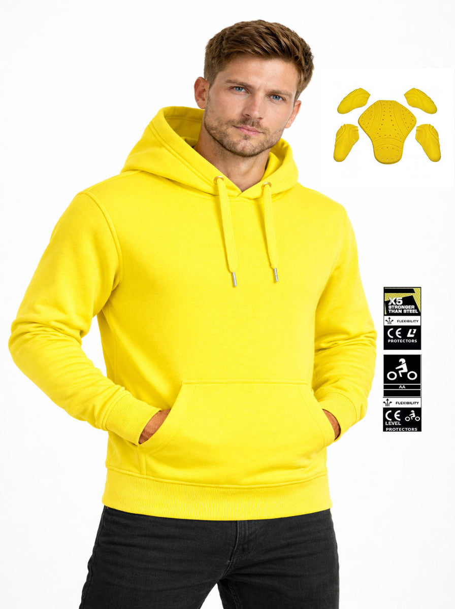 Yellow Motorcycle Kevlar Lined Hoodie