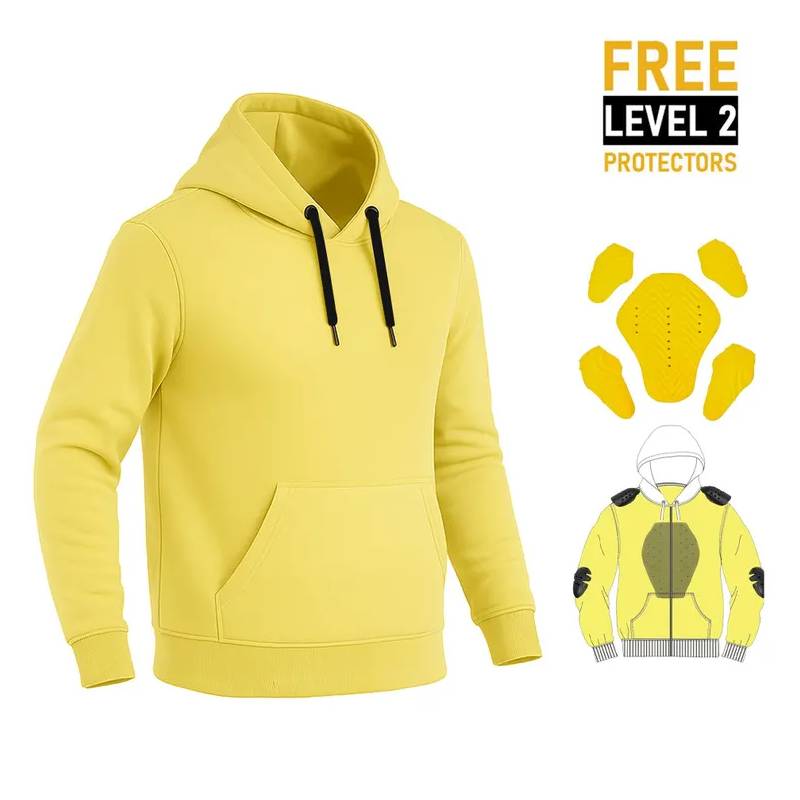 Yellow Motorcycle Kevlar Lined Hoodie